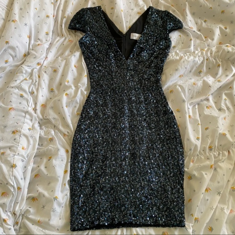 Dress the Population sequined Navy Cocktail Dress XS